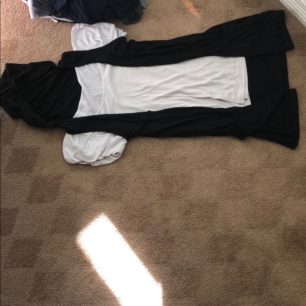 This is a Korean hoodie long vest shirt for women.